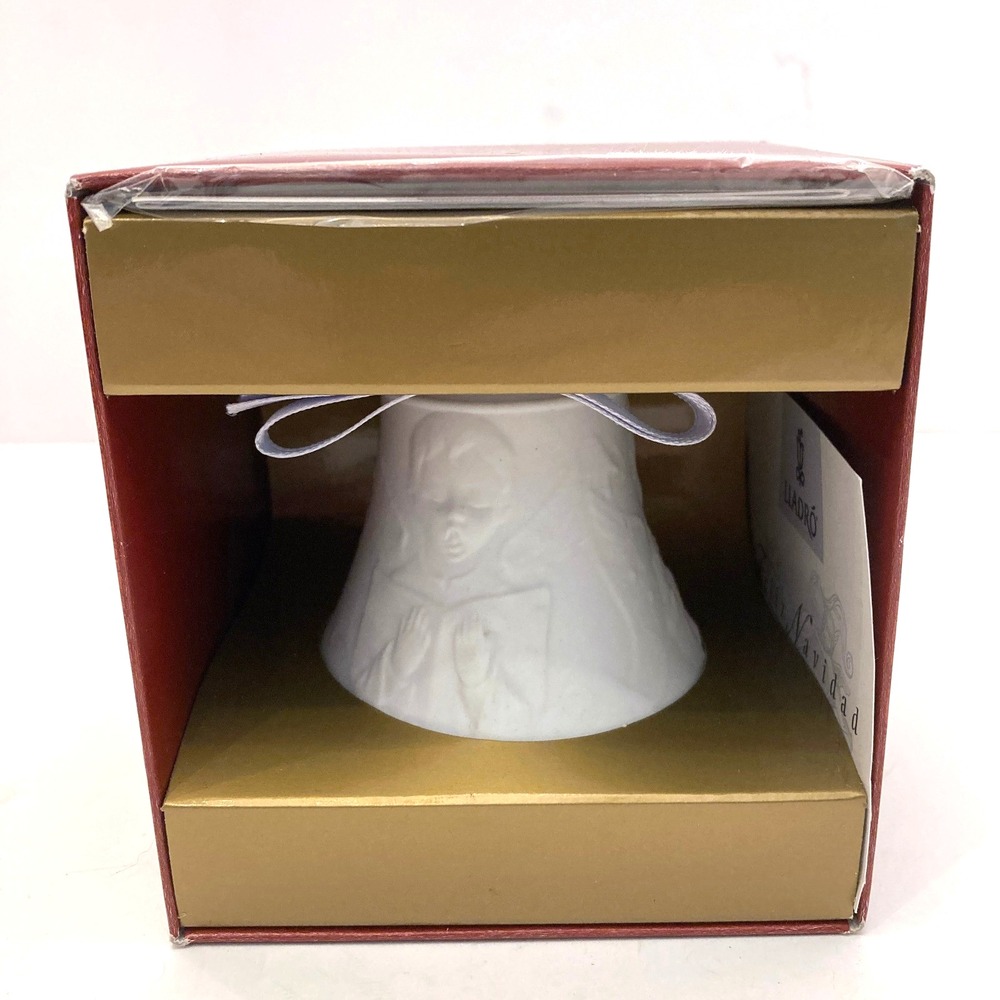 VTG Llardo Bell Ornament 1999 Angel Music Singers White Porcelain NIB Retired‎